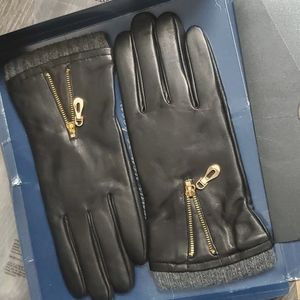 Yiseven sheepskin leather gloves, 1/2 zip. New